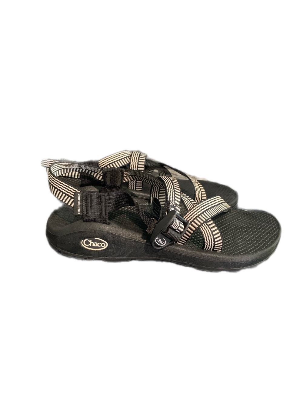 Chaco Sandals, Size 8, Black and White Strappy